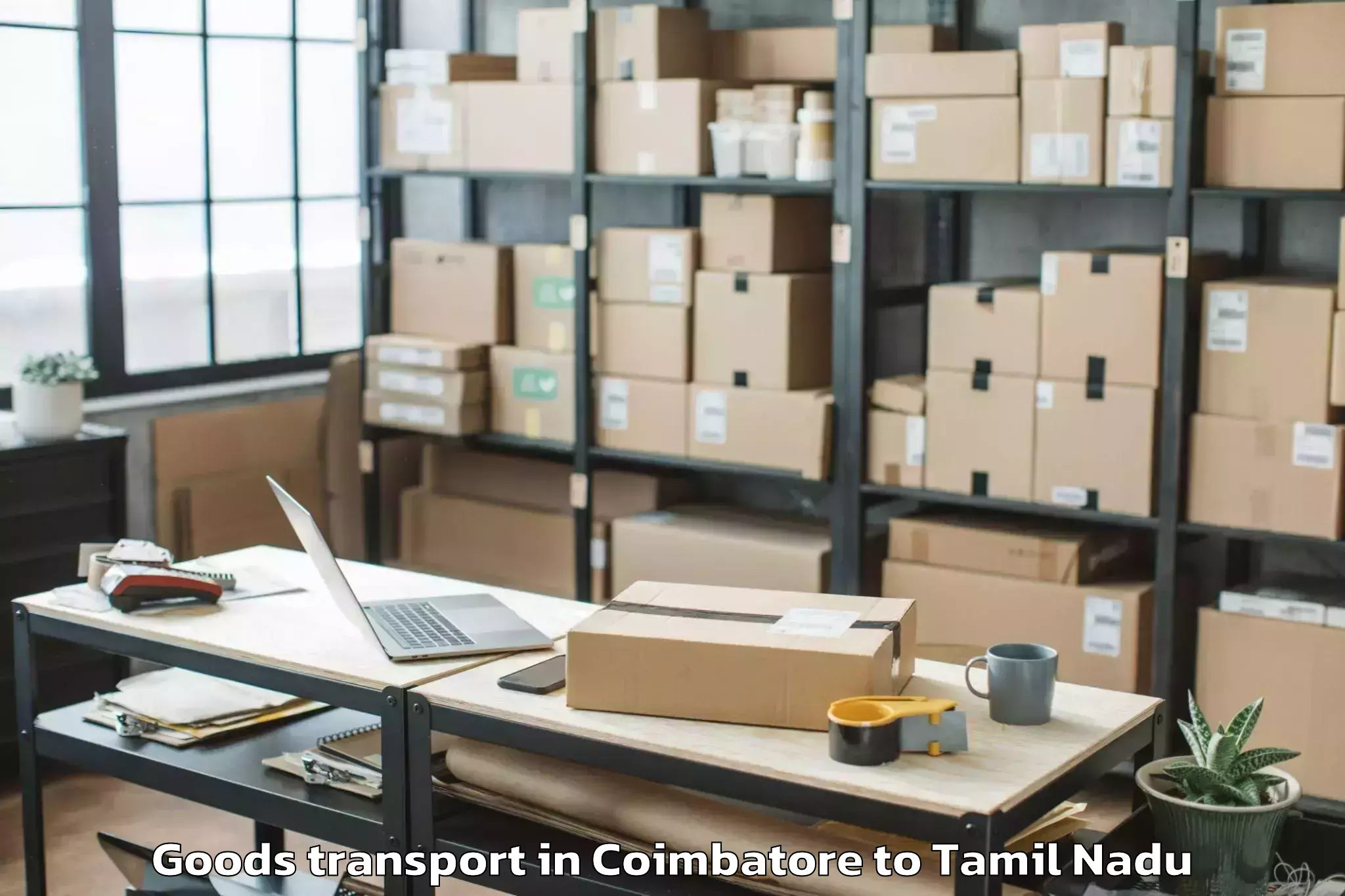 Top Coimbatore to Thanjavur Airport Tjv Goods Transport Available